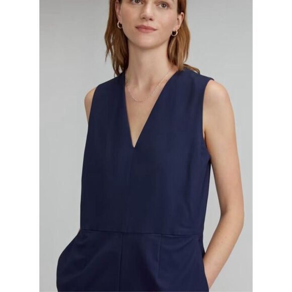 Everlane The Structured Cotton Jumpsuit in Navy Nwt Size 2 - Picture 3 of 8